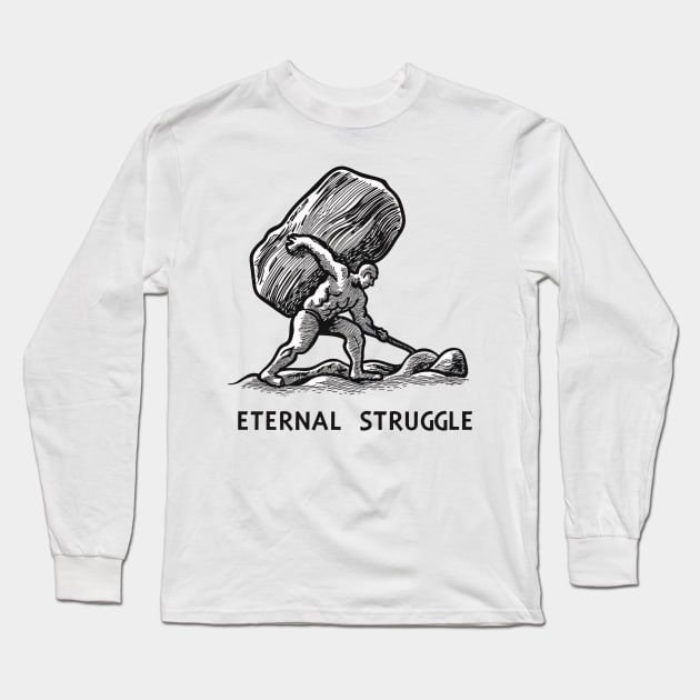 Eternal Struggle, Sisyphus Long Sleeve T-Shirt by SimpliPrinter